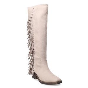 Western style fringe knee high boots. Brand new in box